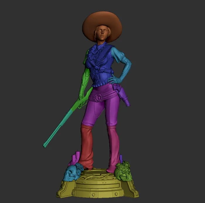 STL - Lady Mechanika Calavera Mexicana render 4
