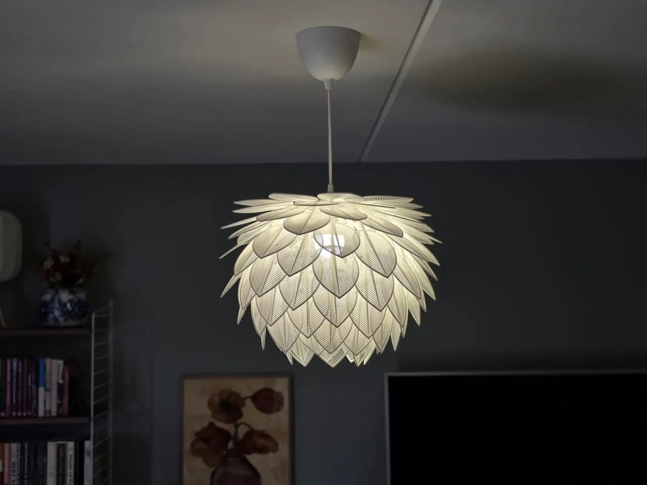 STL - Lámpara colgante de hojas render 3