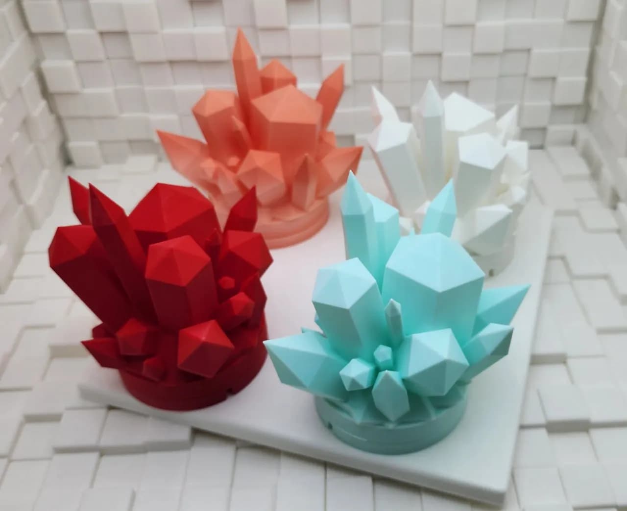 STL - Lámpara de Cristal Geométrico render 3