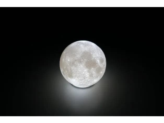 STL - Lámpara de Luna con Alto Detalle