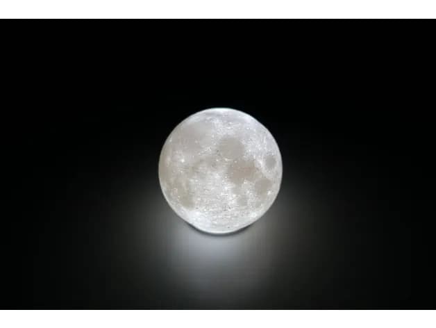 STL - Lámpara de Luna con Alto Detalle