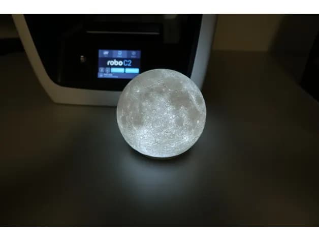 STL - Lámpara de Luna con Alto Detalle