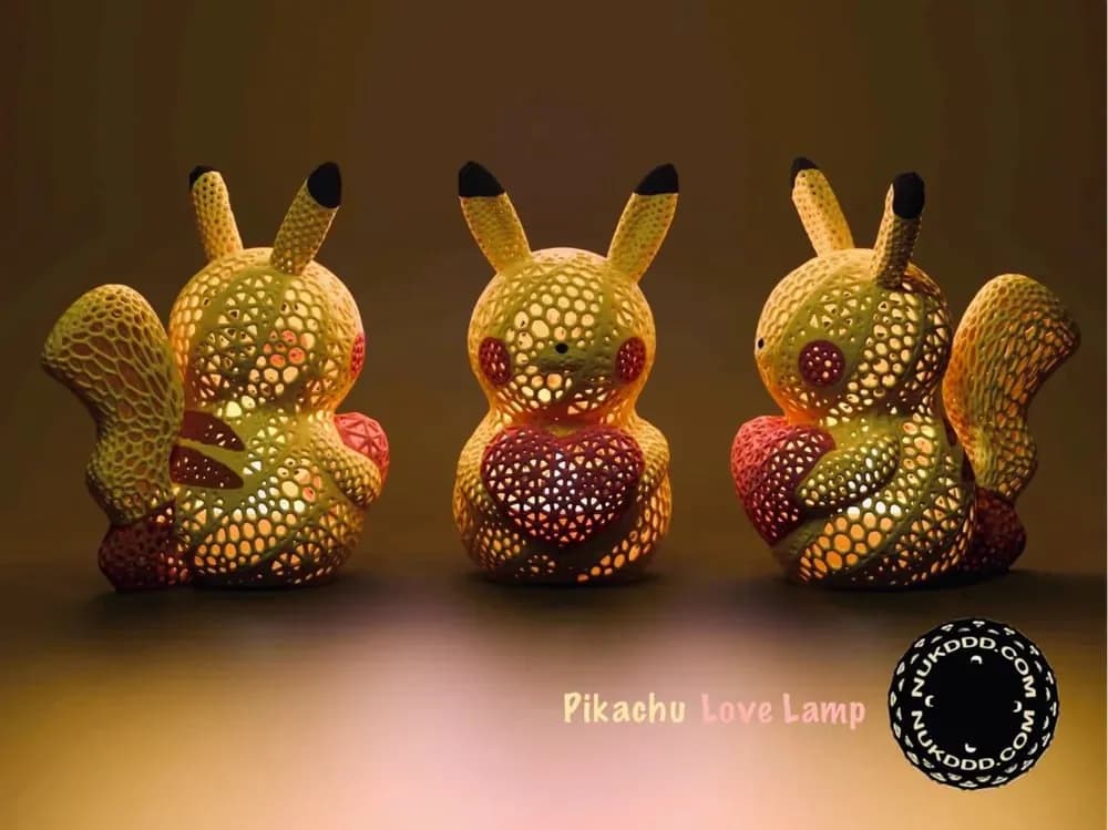 STL - Lámpara de Pikachu con Corazón