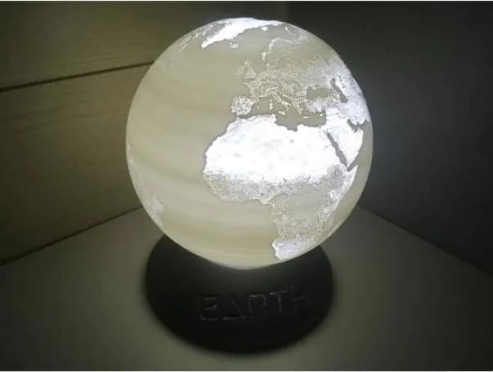 STL - Lámpara Globo Terrestre 2