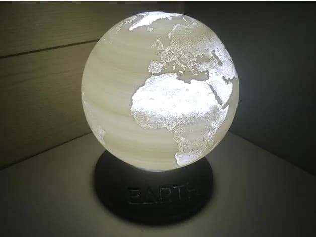 STL - Lámpara Globo Terrestre 2 render 3