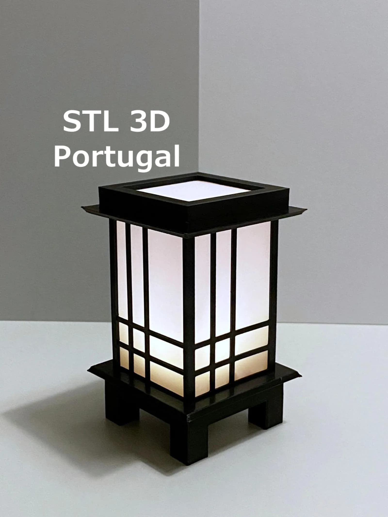 STL - Lámpara Japonesa Estilo Shoji render 2