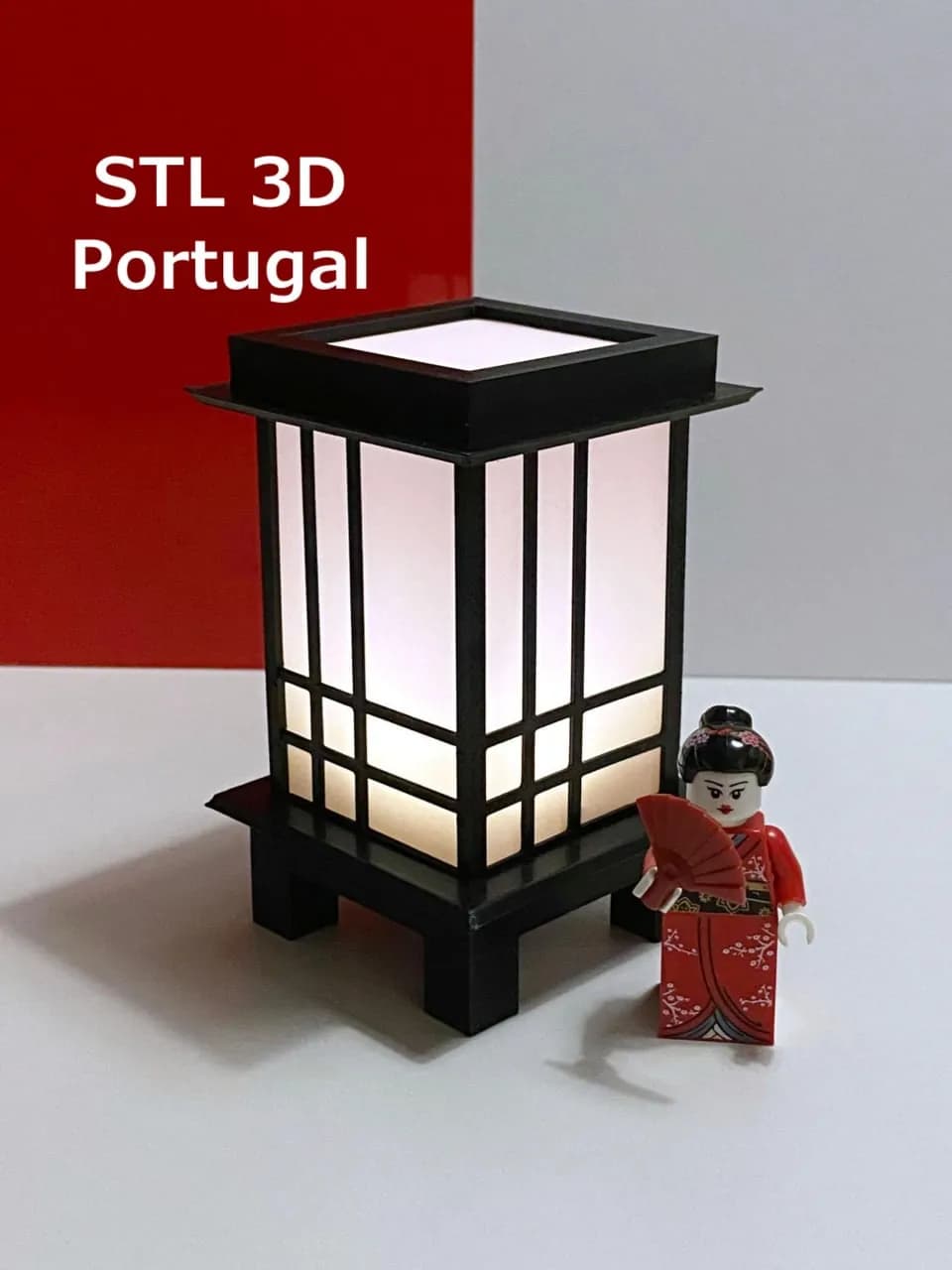 STL - Lámpara Japonesa Estilo Shoji render 3