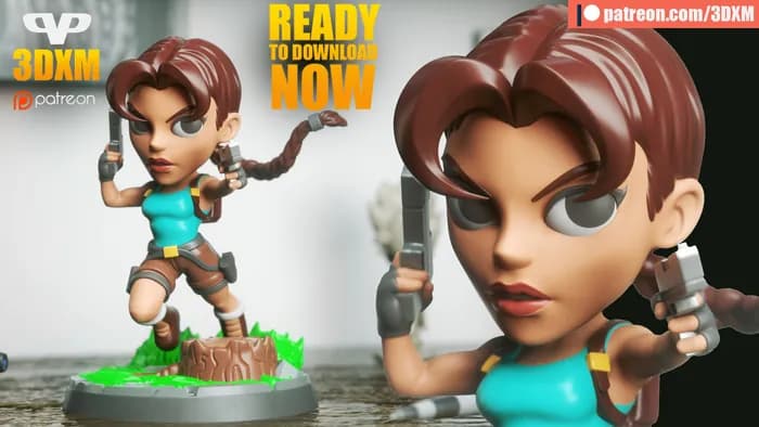 STL - lara croft chibi