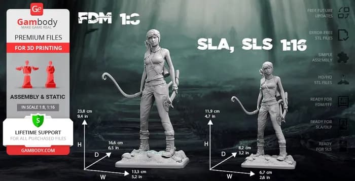STL - lara croft gambody sources render 3