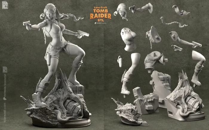 STL - Lara Croft Tomb Raider render 2