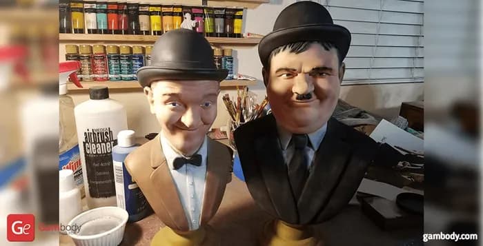 STL - laurel and hardy busts gambody