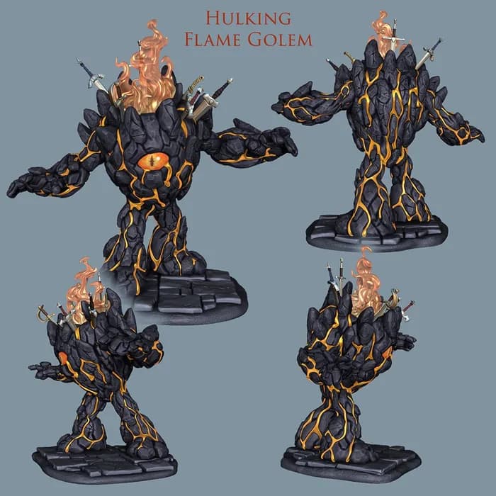 STL - lava golem supports rar x render 2