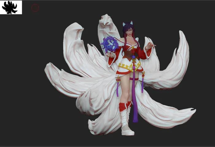 STL - league of legends ahri figuer render 4