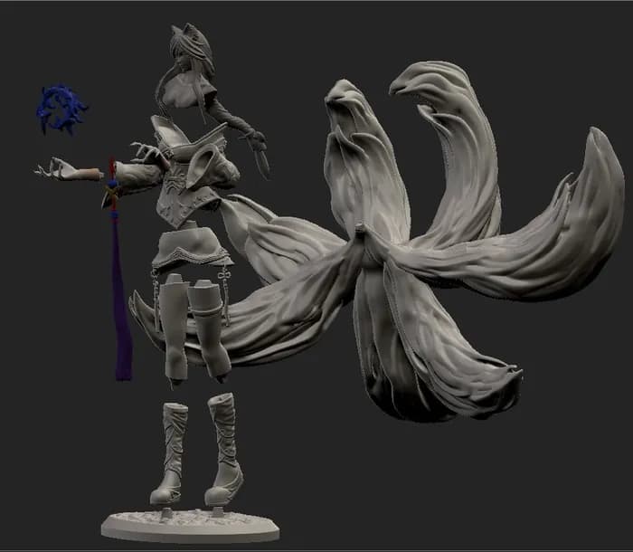 STL - league of legends ahri figuer render 5