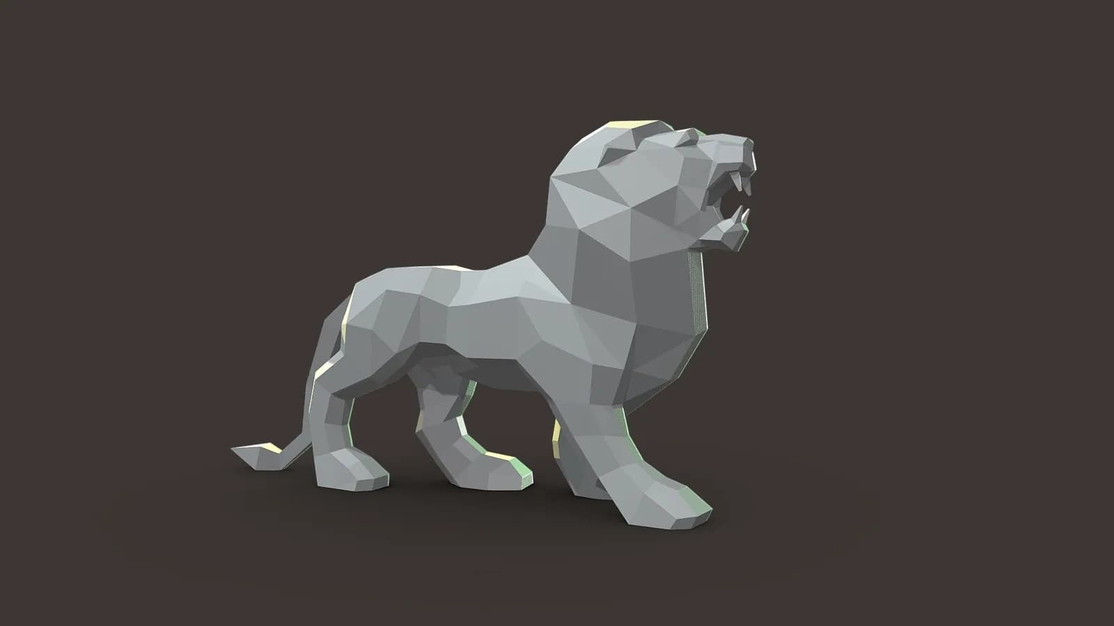 STL - León Estilizado Low Poly