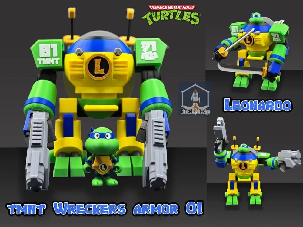 STL - Leonardo con armadura de wrecker render 3