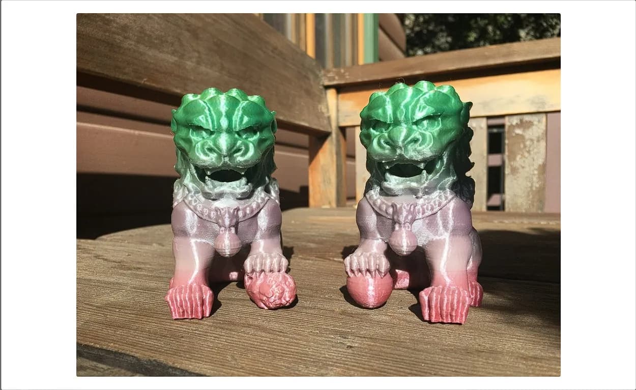 STL - Leones guardianes chinos render 3