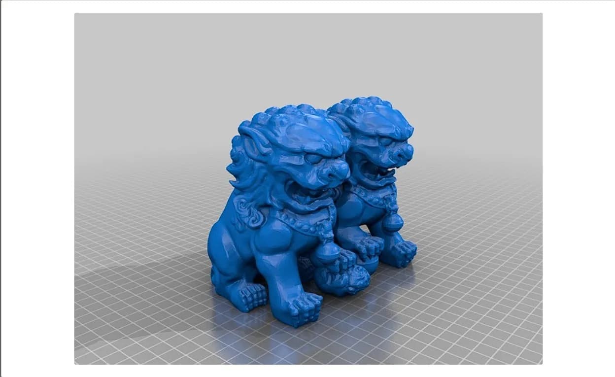 STL - Leones guardianes chinos render 4
