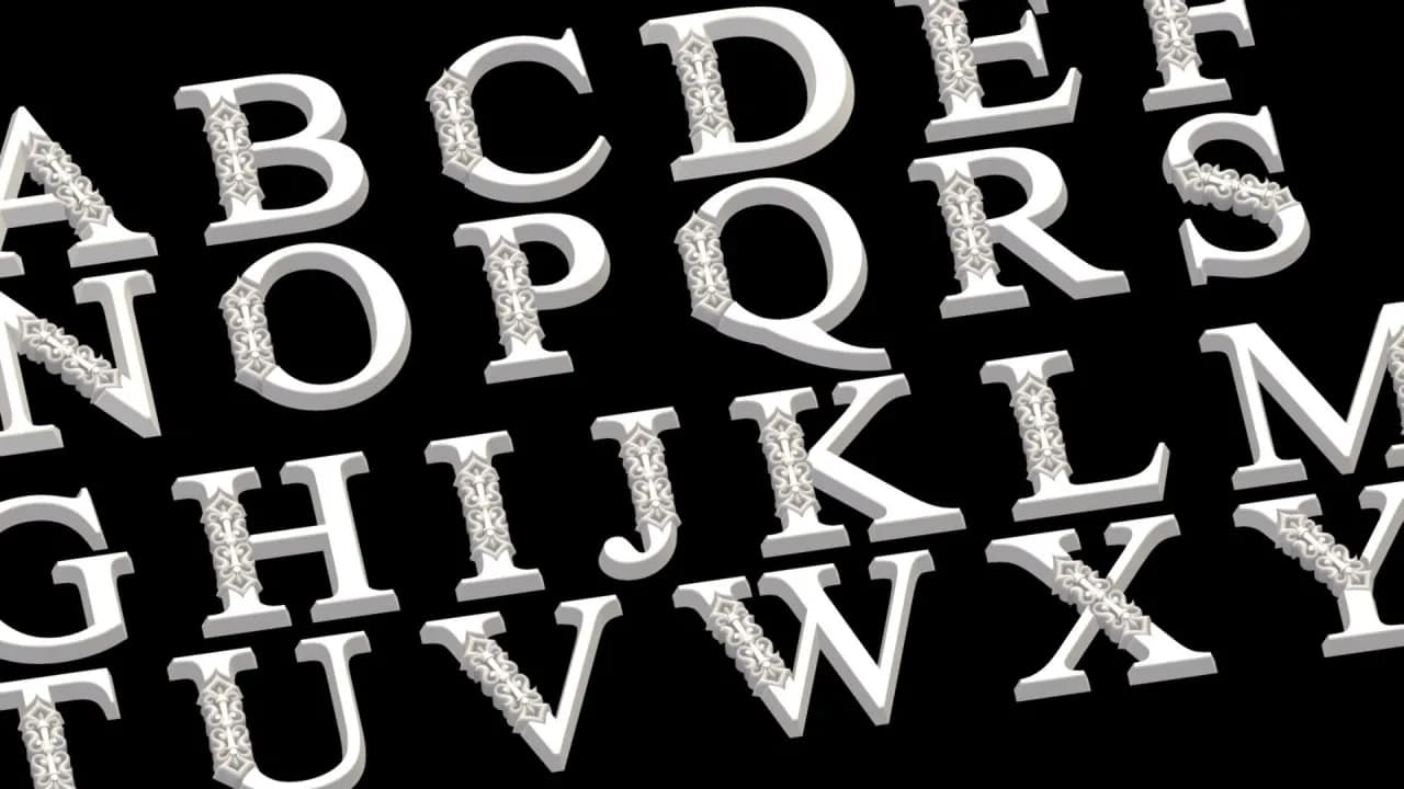 STL - Letras decorativas estilo vintage render 2