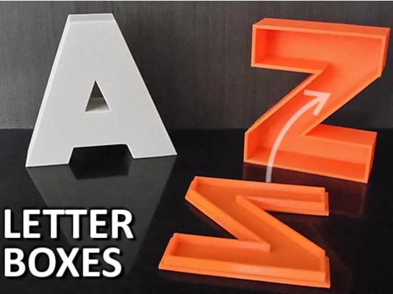 STL - Letras decorativas tipo caja render 2