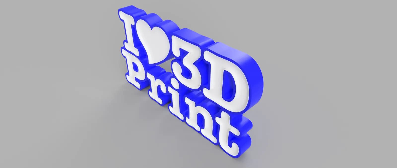 STL - Letrero I Love 3D Print render 2
