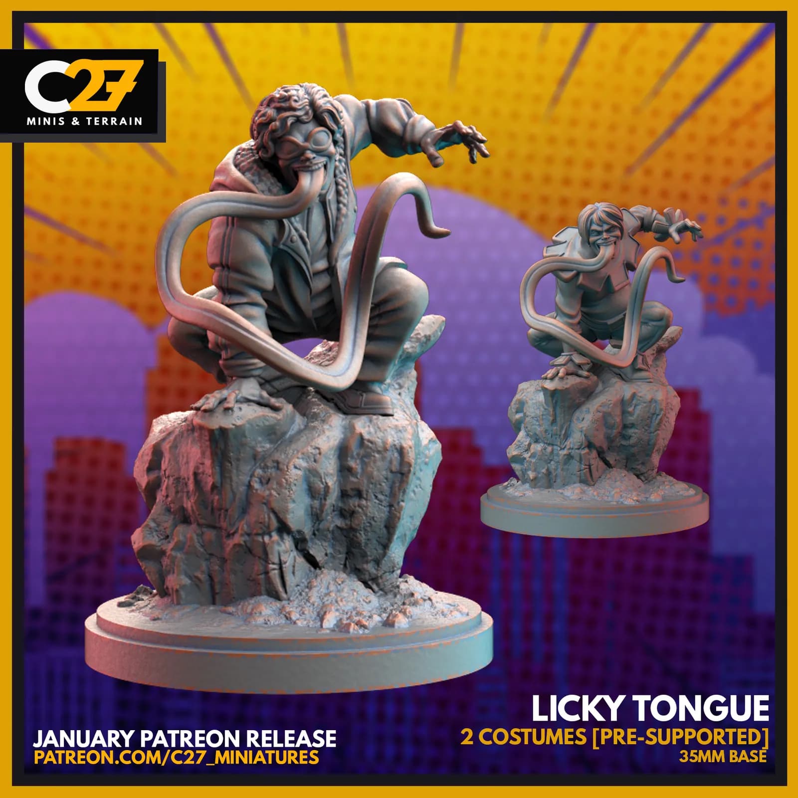 STL - Licky Tongue con dos atuendos render 3