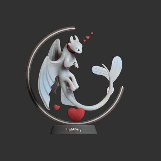 STL - light fury dragon render 2
