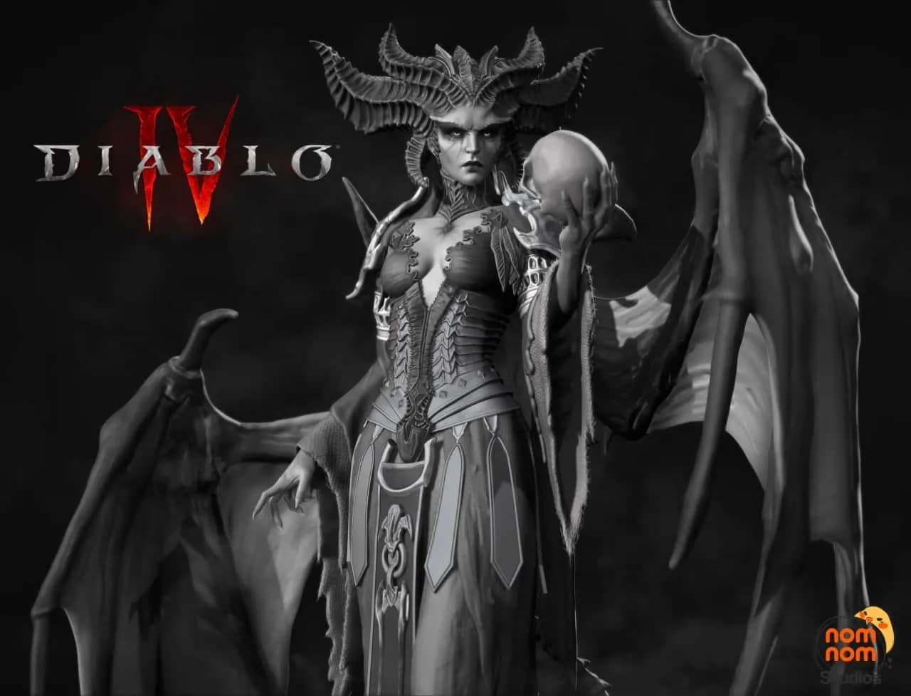 STL - Lilith con calavera render 2