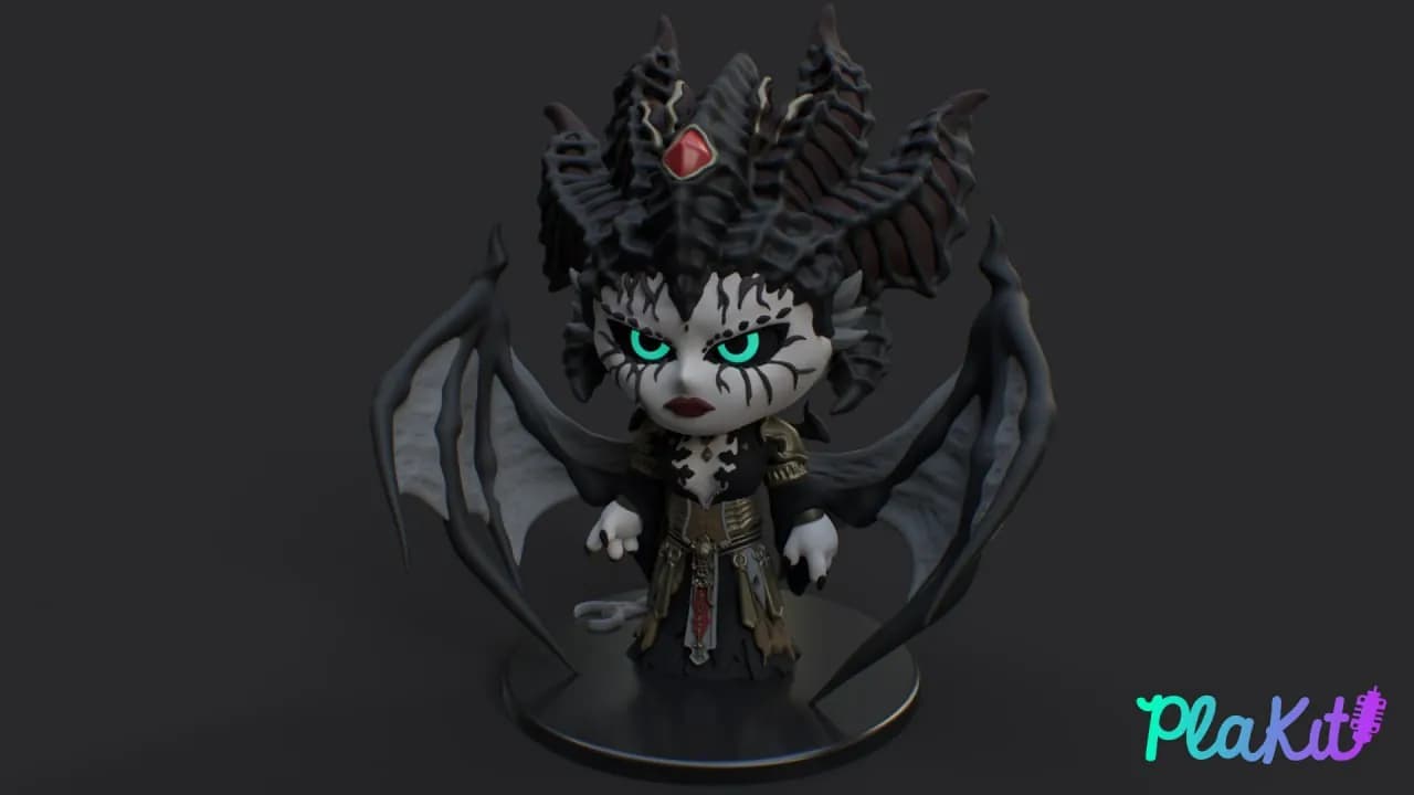 STL - Lilith de Diablo 4 Estilo Chibi render 2