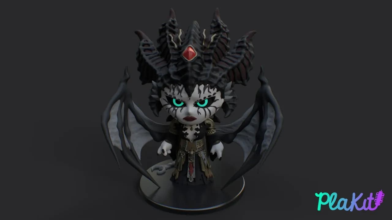 STL - Lilith de Diablo 4 Estilo Chibi render 4