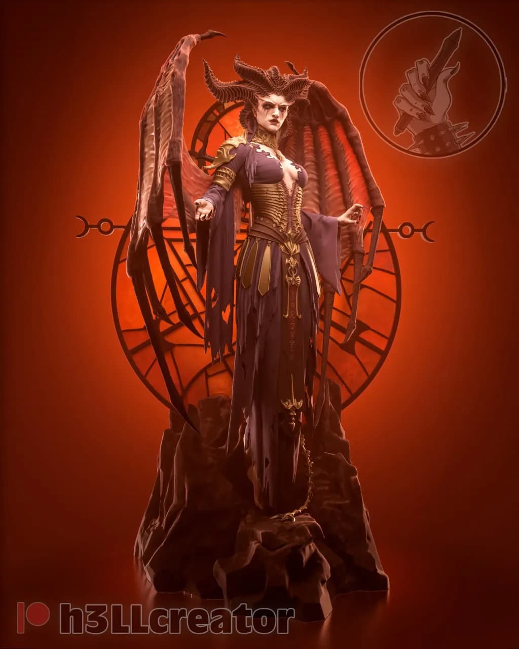 STL - Lilith, Reina Demoniaca render 2