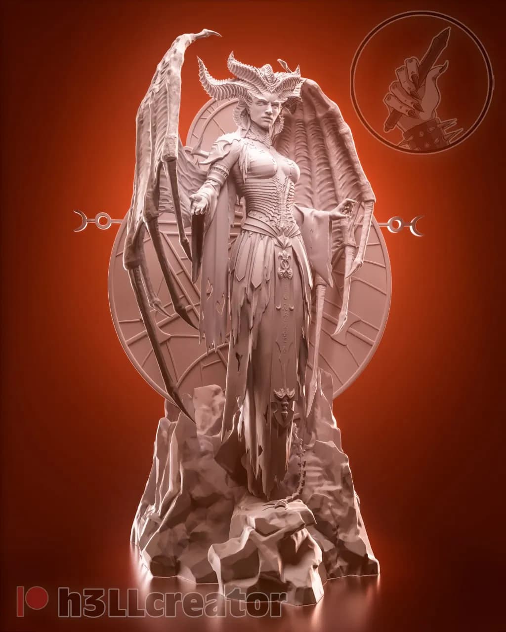 STL - Lilith, Reina Demoniaca render 4