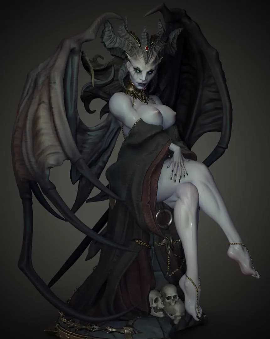 STL - Lilith, Reina demoníaca (2) render 2