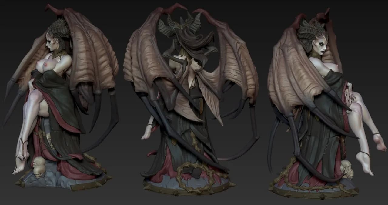 STL - Lilith, Reina demoníaca (2) render 5