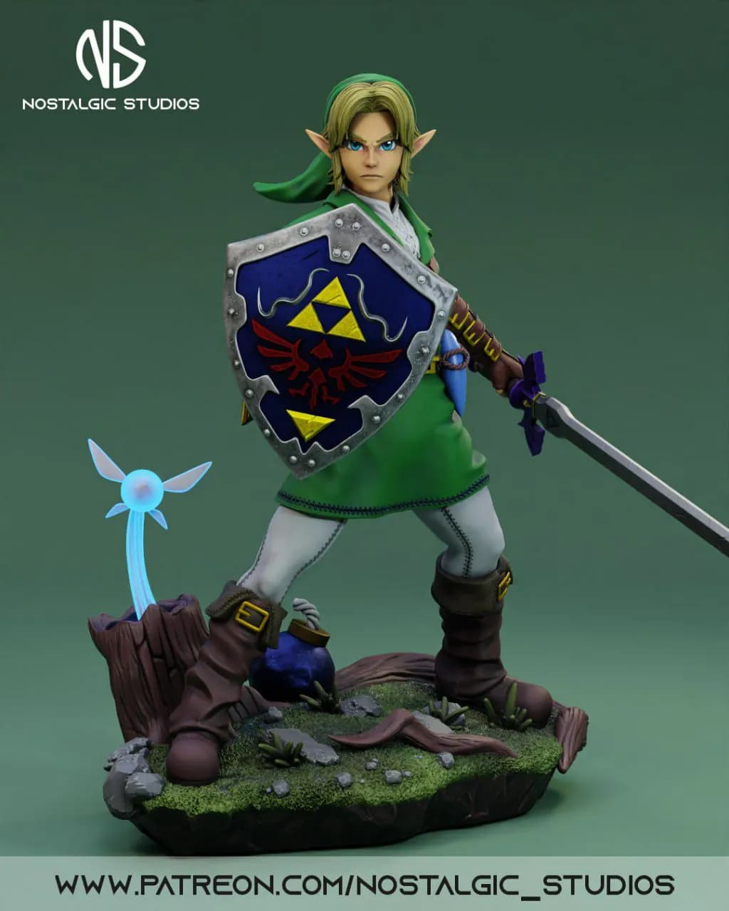 STL - Link Hylian con Escudo y Espada