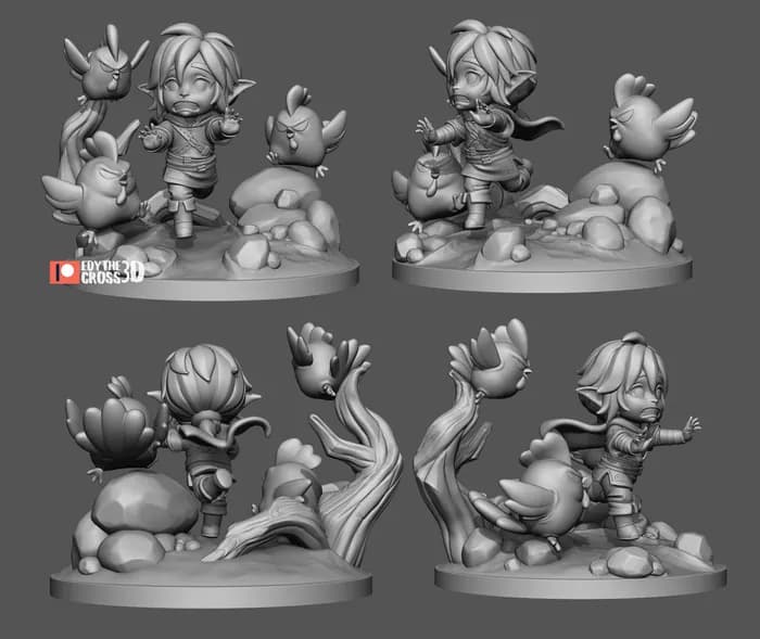STL - Link Niño de The Legend of Zelda render 2