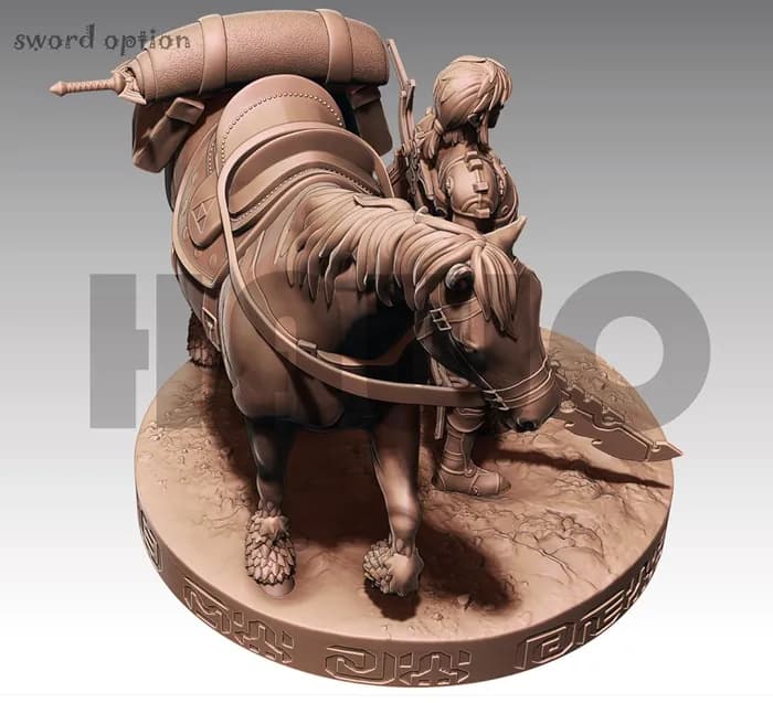 STL - Link y Epona de Zelda render 3