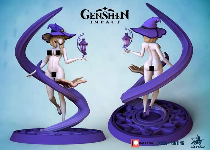 STL - lisa genshin + nsfw render 3