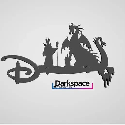 STL - Llave Disney Maléfica y Dragón