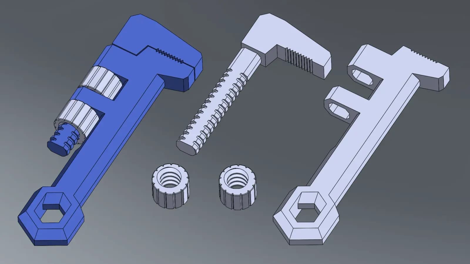 STL - Llave Stilson Ajustable