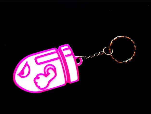 STL - Llavero Bala con Músculo render 3