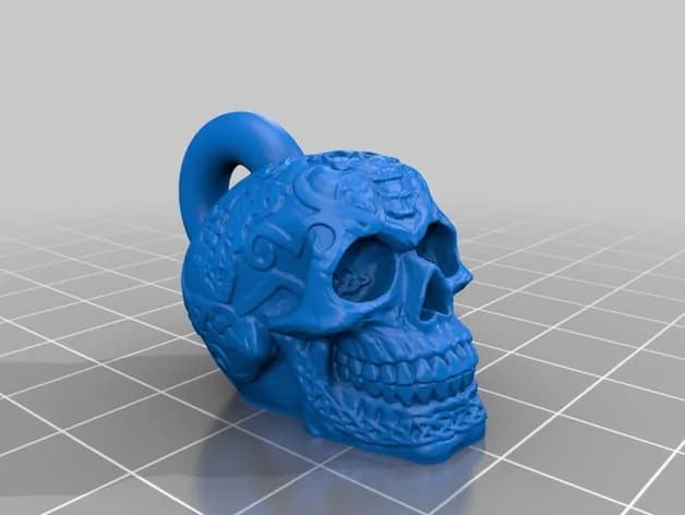 STL - llavero calavera celta render 2