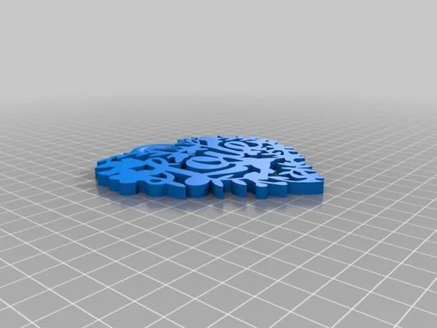 STL - llavero corazon love floral render 2