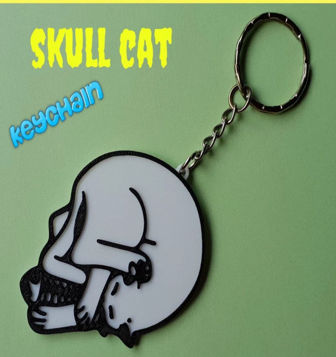 STL - Llavero Gato Calavera