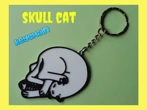 STL - Llavero Gato Calavera render 4