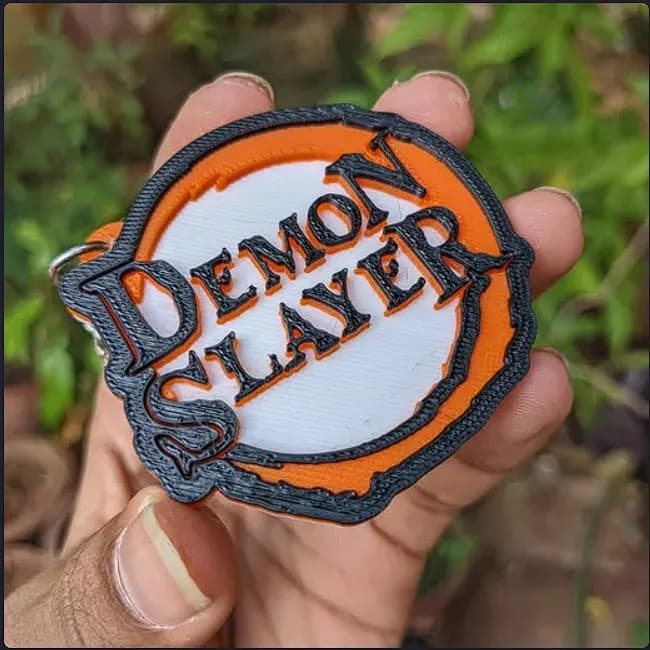STL - llavero logo Demon Slayer render 2
