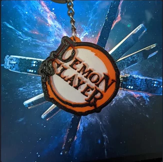 STL - llavero logo Demon Slayer render 3