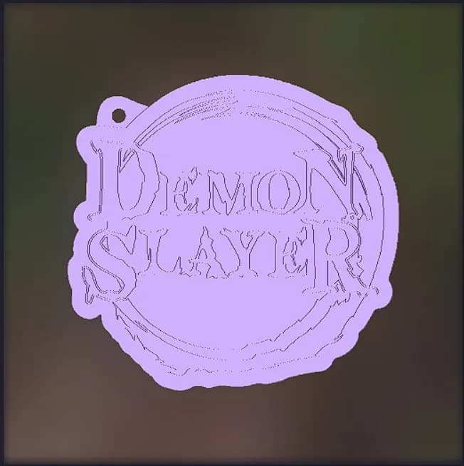STL - llavero logo Demon Slayer render 4