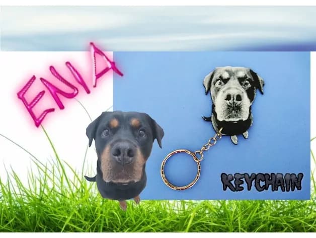 STL - llavero rottweiler render 4