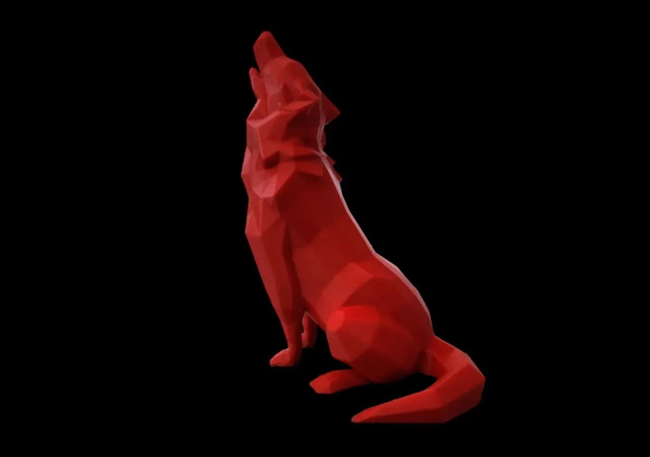 STL - Lobo aullador low poly
